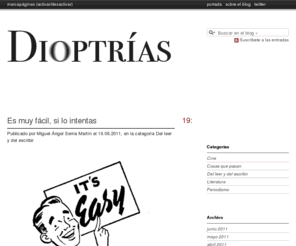 dioptrias.net: Dioptrías
Teoría, ensayo y divulgación de los procesos de creación y crítica artísticos y literarios.