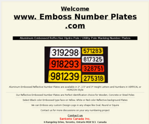 embossnumberplates.com: Aluminum Embossed Reflective Hydro Utility Pole Marking Number Plates
Aluminum Embossed Reflective Hydro and Utility Pole Marking Number Plates