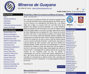 eminerosdeguayana.com: Mineros de Guayana
Sitio Web No Oficial de Mineros de Guayana, equipo de futbol profesional venezolano eminerosdeguayana.com