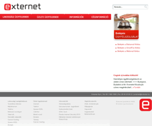 externet.hu: Externet - ADSL, internet, telefon, VoIP
Csatlakozzon Ön is az Externet több mint 50.000 elégedett ügyfeléhez. Internet + telefon.