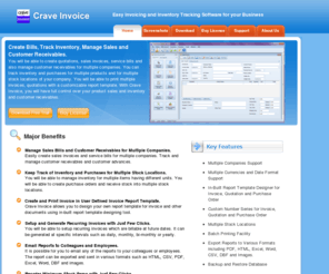 craveinvoice.com: Crave Invoice - Create Invoices, Track Inventory and Receivables
Crave Invoice is an invoicing and inventory software which helps you to manage your company sales, track inventory and customer receivables. You can easily create invoices, quotations and purchase orders using this software.