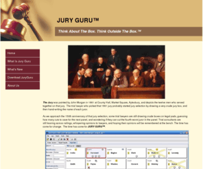 juryguru.com: Jury Guru - Software for Selecting a Jury
Software to help attorneys effectively use Peremptory Challenges during Voir Dire to select the best jury.