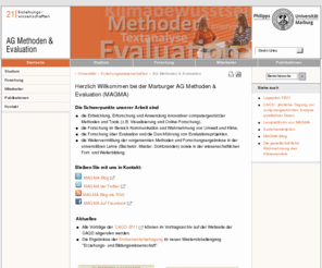 mixedmethods.info: Neuigkeiten - Philipps-Universität Marburg
           
            - AG Methoden & Evaluation
Startseite Arbeitsgruppe Methoden & Evaluation