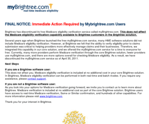 mybrightree.com: myBrightree Real-time Eligibility
Free Real-time Medicare Eligibility Lookups for DME\HME Providers