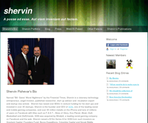 pishevar.com: Shervin's Bio - shervin
Personal Website and Blog of Shervin Pishevar and the Pishevar Family