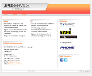 jpg-service.de: JPG Service - PHONE & IT
Dienstleistung in allen Bereichen der Telekommunikations- und  Informationstechnik.