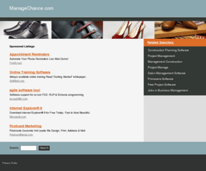 managechance.com: Manage Chance
Manage Chance on WN Network delivers the latest Videos and Editable pages for News & Events, including Entertainment, Music, Sports, Science and more, Sign up and share your playlists.