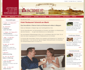 hotel-schmidt-meppen.com: Hotel Schmidt am Markt - Das freundliche drei Sterne Hotel in Meppen
Hotel Restaurant Schmidt am Markt - Tel.: 05931-9810-0