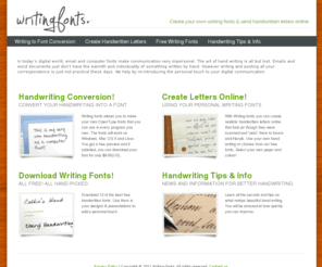 writing-fonts.com: Free handwriting fonts | Hand writing to font conversion | Create a realistic letter online using your own writing fonts
Download free handwriting fonts, get your own writing converted into a font, create realistic handwritten letters online using your own writing font & better handwriting tips.
