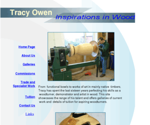 tracyowen.com: Tracy Owen
uk based artistic woodturner specializing in high quality turned wood for home, gallery and office dispalying a gallery of work. UK based artistic woodturner specializing in high quality turned wood for home, gallery and office displaying a gallery of work.