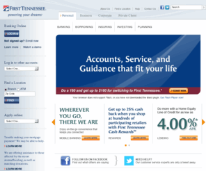 ftb.com: First Tennessee Banking
Welcome to First Tennessee, where our helpful people, everyday convenience, and objective financial advice are ready to serve you today and in the days to come