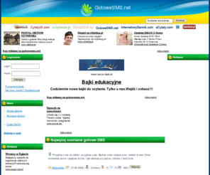 gotowesms.net: Gotowe SMS - na każdą okazję. Gotowe SMS miłosne, na dobranoc...
Gotowe SMS miłosne, na dobranoc... Gotowe SMS na każdą okazję. Dodaj swoje SMSy do naszego serwisu!