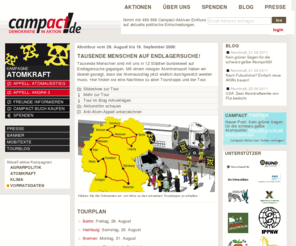 atomtour.de: Campact.de | Auf Endlagersuche in 12 Städten
1.000 Castorbehälter voller Atommüll produziert ein einziges Atomkraftwerk im Laufe seiner Lebenszeit, ohne dass es ein Endlager dafür gibt. Wir begeben uns deshalb mit einem riesigen Castor-Transport quer durch Deutschland auf Endlagersuche!