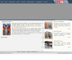 bdsindia.com: BDS India, Repairs & Strengthening, Waterproofing, Coatings & Construction At Building Diagnostics and Solutions (BDS) polyurea coating is done with the help of nukote polymer which is very well known for its durable properties. Polyurea coating can be applied over concrete, in coating of primary containment, the polyurea coating can also be used for man-made lakes and canals, leach ponds, landfills, drainage basins, tank farm burns and nuclear waste containment. Nukote polymer coating can also be applied on steel to prevent the steel from corrosion, erosion and high temperature. We are based out in mumbai, india, dubai, kolkata, bangalore and delhi
BDS Projects India Private Limited (BDS) is India's leading Engineering and Contracting Solutions Provider in the field of Repairs & Strengthening Retrofitting Specialized Coatings Waterproofing  Flooring & Wall Coatings Corrosion Mitigation and  Construction.