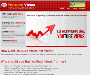 youtube-views.net: Buy Youtube Views – The Ultimate Youtube Views Increaser – Get More Youtube Views
Buy Youtube Views & get Ultimate Youtube Marketing services. Don't get confused on how to get more views on Youtube. We help you promote and market your video which will help Increase Youtube Views & Hits