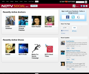 socialndtv.com: Home Page - NDTV Social
Become friends with your favourite NDTV people and shows. Check out status messages, videos, links, blogs and discussions.