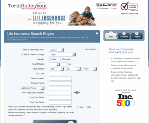 termfinder.com: Life Insurance Quotes | Term Life Insurance Rates | Compare Term Insurance 
			Online | Trust Efinancial
