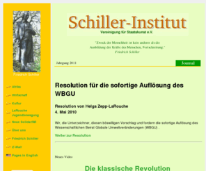 schiller-institut.de: Schiller-Institut - Vereinigung für Staatskunst e.V.
Hier finden Sie hier aktuelle Vorschläge des Schiller-Instituts - vor allem des amerikanischen Ökonomen und demokratischen Oppositionspolitikers Lyndon LaRouche, in Bezug auf die neuesten Berichte über die fortschreitende Zusammenbruchskrise des Weltfinanzsystems - über das was angesichts der akuten Krise, im Interesse der Menschen und der Realwirtschaft, nun dringend zu tun ist.