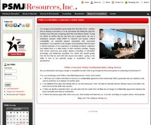 psmj-ma.com: About Mergers and Acquisitions
PSMJ Resources, Inc. offers an unrivaled level of expertise in helping A/E/C firms understand and solve their business challenges.