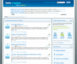 betamarker.com: Beta Marker / Newest Software Releases
Beta Marker is all about keeping track of software you like and discovering new software picked by the community of software lovers. You get only the best of the best of the latest freeware and shareware releases for Windows, Linux and Mac