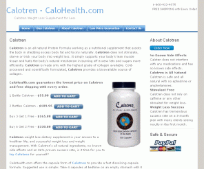 calohealth.com: Calotren Weight Loss - CaloHealth.com
Calotren dietary supplement online. Quality Calotren weight loss capsules and liquid with free shipping.