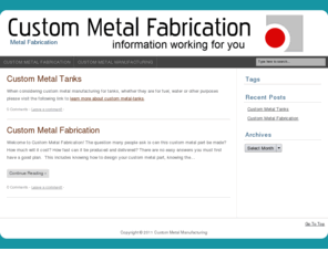 custom-metalfabrication.com: Metal Fabrication | Custom Metal Manufacturing
Custom metal fabrication and manufacturing - Selecting a Metal Fabrication Company to create custom metal manufacturing items for your business.