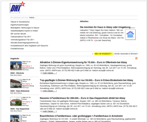 dhi-immo.de: DHI-Immobilien Dietrich Hedoch. Ihr Immobilienmakler in Rheinhessen, Rheinland-Pfalz, Rhein-Main-Gebiet - von Alzey bis Mainz. Die richtige Entscheidung in Sachen Immobilienverkauf und Immobilienvermietung.
DHI-Immobilien ist Ihr Spezialist im Handel mit Immobilien, wie Häuser, Eigentumswohnungen, Wohn- und Geschäftshäuser, Mehrfamilienhäuser usw. im Großraum Alzey, Rheinland-Pfalz,Rhein-Main-Gebiet, Mainz und Rheinhessen. Immobilien in Rheinland-Pfalz