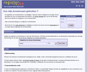 oxx-oxx.com: De registratie van uw domeinnaam is vervolledigd door Register.be
