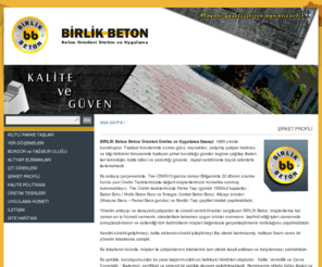 birlikbeton.com: Birlik Beton - Beton Ürünleri, Çim Taşı, Parke Taşı, Beton Boru, Alt Yapı Ürünleri, Çevre Düzenlemesi
Birlik Beton, beton ürünleri olan parke kaldırım taşı, bordür, çiçeklik, beton boru, beton alt yapı ürünleri üretimi ve uygulaması hizmetleri vermektedir.