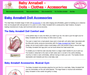 mybabyannabell.com: Baby Annabell Dolls Clothes and Accessories That Will Delight Any Child
The Zapf Baby Annabell Doll Accessories are very wide ranging and affordable, great for building up a collection that will delight your child and be passed on for years to come.