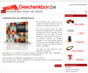 geschenkbon.be: geschenkbonnen, cadeaubonnen, geschenkencheques, cadeaucheques
Een overzicht van de meest originele geschenkbonnen.