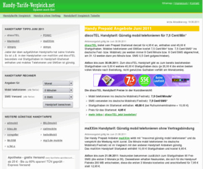 handytarife-vergleich.net: Handytarife Vergleich - günstig mobil telefonieren
Übersichtlicher Handytarife Vergleich mit den günstigsten Prepaid Handytarifen - Günstig mobil telefonieren kann so einfach sein! - handy-tarife-vergleich.net