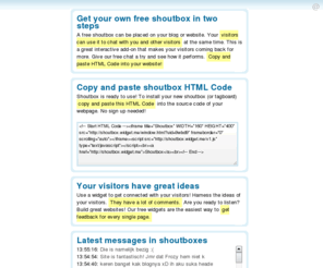 power-guestbook.de: Shoutbox Widget
Use our free shoutbox to chat with visitors on your site!