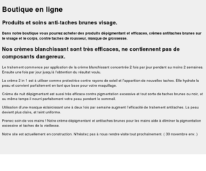 dolldiffusion.com: Anti taches brunes et noirs visage décolté main, crème très efficace et pas cher
DEPIGMENTER vos taches brunes ou noirs efficassement et sans danger, BLANCHIR la peau trop foncée en un mois. Sur ce site nous allons vous présenter les meilleurs produits du monde, au niveau du prix et qualité. Bientôt. 