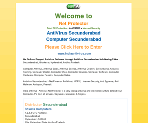 antivirussecunderabad.com: AntiVirus Secunderabad - Computer Secunderabad, Anti Spyware, Anti Malware, Internet Security, Firewall
Best AntiVirus Secunderabad, Virus Cleaning, Computer Secunderabad