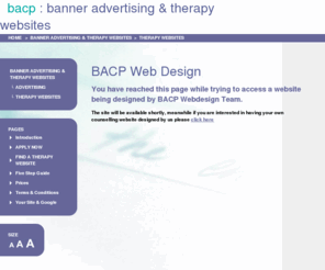 bcmp.co.uk: BACP Banner Advertising & Therapy Websites - BACP Web Design
Banner Advertising & Therapy Websites - BACP Web Design