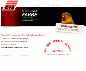 cvs-digital.de: CVS - Digitale Produkte für Ihr Büro
CVS, Copiergeräte, Vertrieb, Service