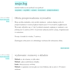michalwanke.com: socjo.log
michal.wanke na uni.opole.pl i na uj.edu.pl socjonetu » socjolekt &raquo czytam » korzystam » przeprowadzam »