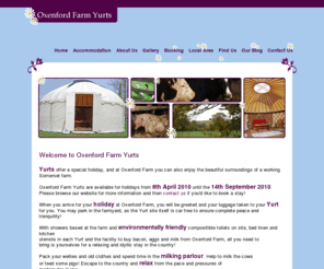 yurtis.co.uk: Yurt Holidays in Somerset at Oxenford Farm, Oxenford, Ilminster. Authentic Mongolian Yurts.
Yurt Holidays in Somerset at Oxenford Farm