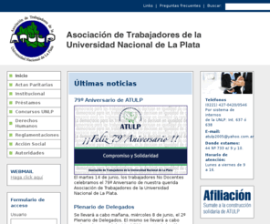 atulp.org.ar: ATULP - Asociación de Trabajadores de la Universidad Nacional de La Plata - Inicio
ATULP - Asociación de Trabajadores de la Universidad Nacional de La Plata