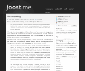 joosts.net: joost.me
Portfolio en weblog van Joost Schellevis