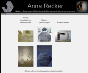 annarecker.com: Anna Recker: Gallery
Anna Recker, modern artist with an early interest in stone and rock formations. Incorporating labyrinths and hexagons, Recker conceals natural forms beneath the rich textures of her canvases. Trained as a dancer as well as a painter, she still moves with the grace of a ballerina and clearly delights in the gentle gestures that suffuse her paintings with imperceptible gradations of color.