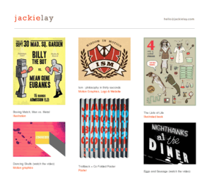 jackielay.com: Jackie Lay, graphic design
