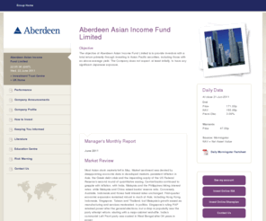 asian-income.net: Asian Income, Asian Income Fund, Aberdeen Asian Income - Aberdeen Asset Management - Aberdeen Asian Income Fund Limited
Let us bring Asia to you. Our Asian income fund invests in higher yielding Asian stock. Visit our webwebsite