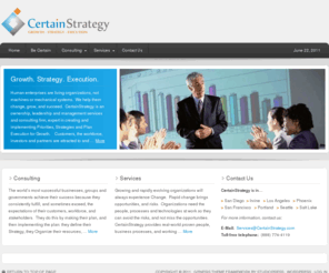 certaintyprinciple.com: CertainStrategy — Growth  .  Strategy .  Execution
Growth  .  Strategy .  Execution