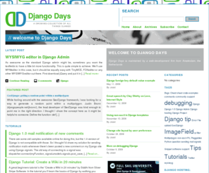 djangodays.com: Django Days: a growing collection of all things Django
Django Days is about all things Django! Code snippets, interesting links, cool Django websites, freaky Django apps.