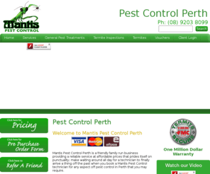 mantispestcontrol.com.au: Pest Control Perth | Mantis Pest Control
Mantis Pest Control provide quality, affordable pest control services throughout Perth, Western Australia. Contact Mantis Pest Control today!