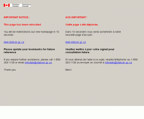 statcan.ca: Statistics Canada: Canada's national statistical agency / Statistique Canada : Organisme statistique national du Canada
