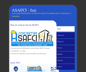 asafci.ro: Asociatia Studentilor si Absolventilor Facultatii de Constructii si Instalatii
Site-ul Asociatiei Studentilor si Absolventilor Facultatii de Constructii si Instalatii