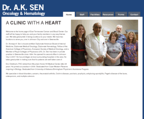 easttennesseeoncology.com: Dr. A.K. Sen - East Tennessee Oncology & Hematology - Home
Website of Dr. A.K. Sen, an Oncology practice in Greeneville, TN and Johnson City, TN.